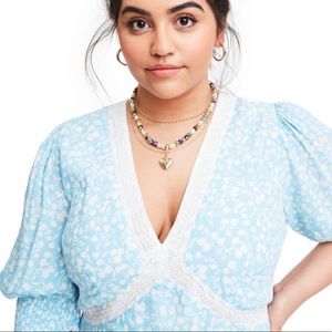 Plus Size RIXO Floral Puff Sleeve Lace Swing Dress